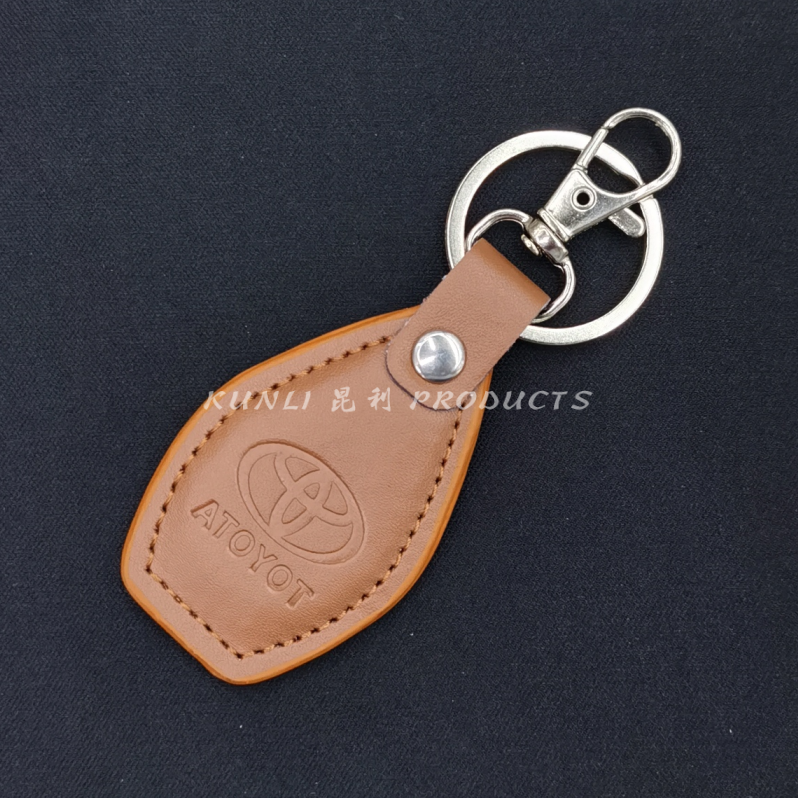 PU Leather Keychain Snap Hook Leather Key Chain Car Logo Advertising Gift Business Gift Keychain