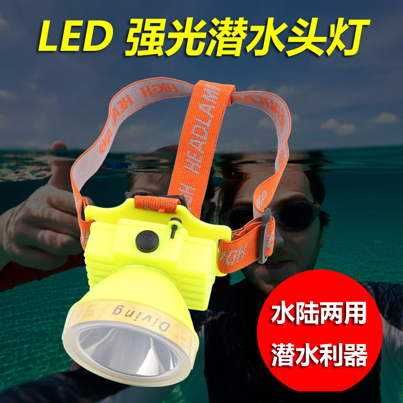 2019 New Diving Headlights Led Head-Mounted Outdoor Strong Light Rechargeable Underwater Lighting Waterproof Searchlight