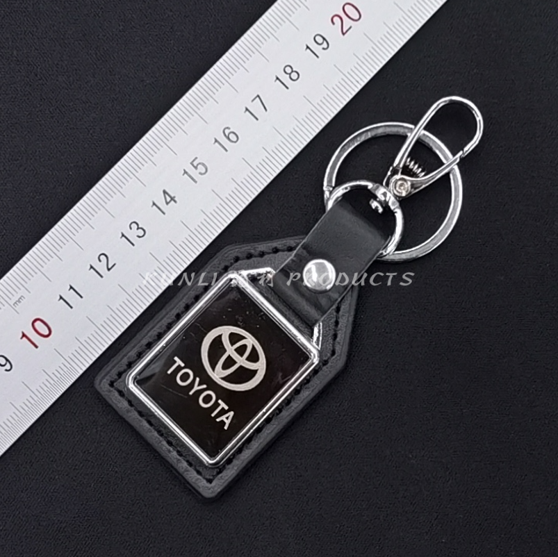 Snap Hook Leather Practical Keychain Promotional Gifts Advertising Gifts Key Pendants Car Logo Square Waist Hanging Leather Ring