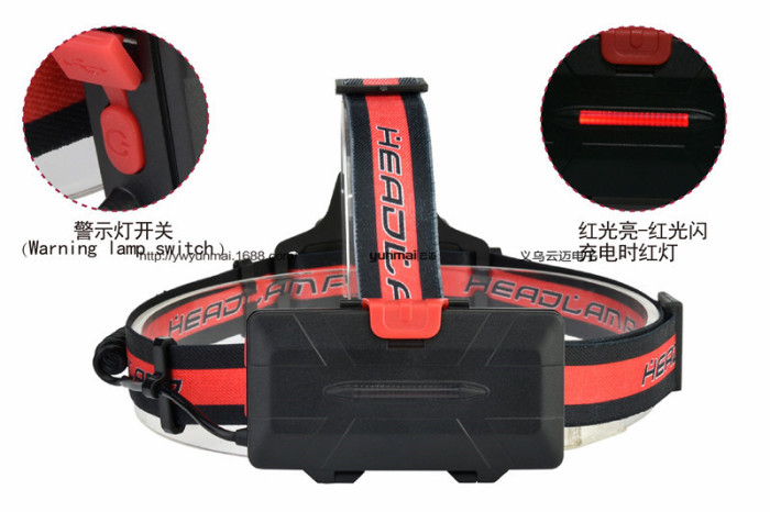 T6 glare headlight T6 + COB emergency headlights USB charging headlights warning headlights