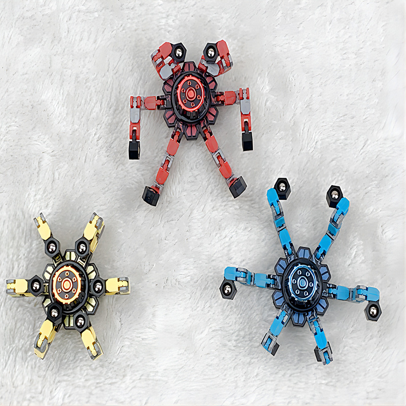 Fingertip Mechanical Gyro Decompression Transformable Mecha Chain Bearing Fingertip Gyro Children DIY Creative Popular Toy