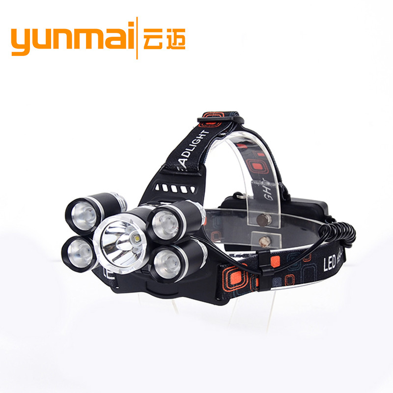 Wholesale 5LED headlamps T6 light headlights charge aircraft lights head lights fishing lights miner&#039;s lamp