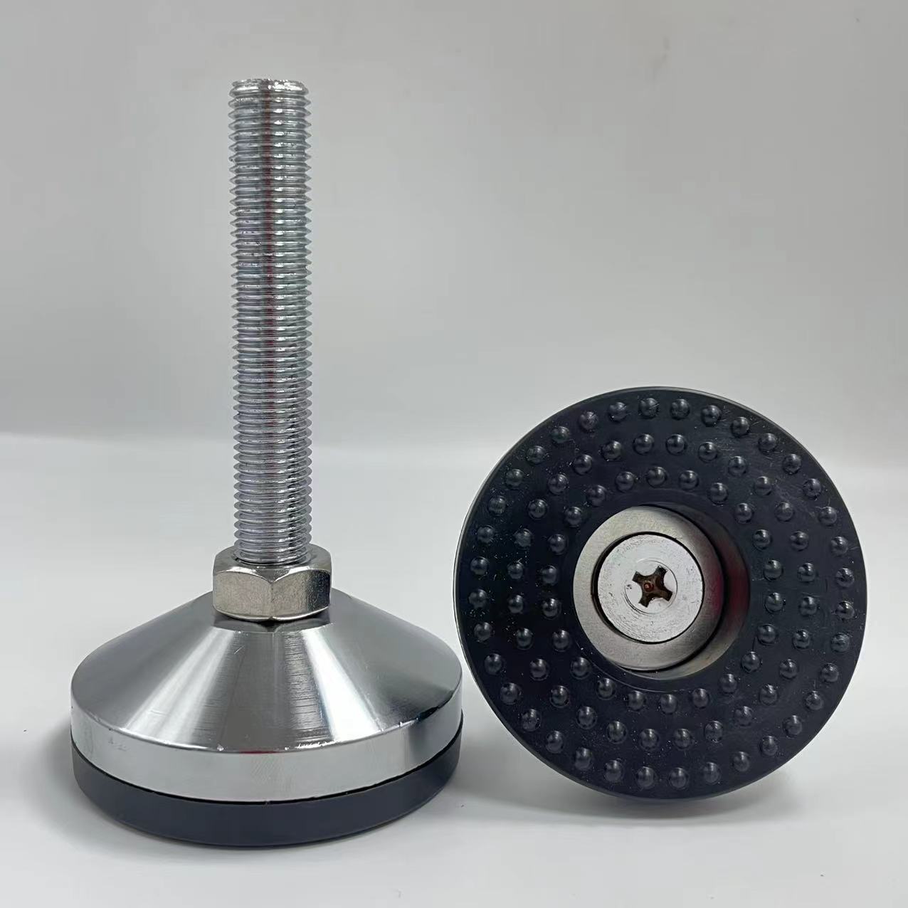 Supply Heavy-Duty Carbon Steel Foot Metal Load-Bearing Goblet Black Thick Glue Goblet Shockproof Non-Slip Heavy-Duty Adjustable Foot