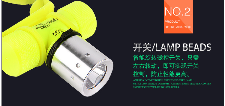 New Wholesale Strong Light Diving Headlights T6 10W Rotating Shift Multifunctional Mini Magnetic Control Lighting Factory Direct Sales New Wholesale Strong Light Diving Headlights T6 10W Rotating Shift Multifunctional Mini Magnetic Control Lighting Factory Direct Sales