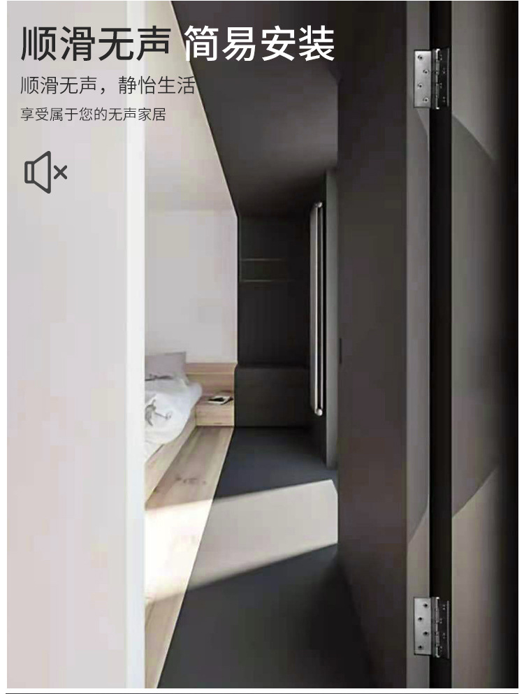 Stainless Steel Flat Open Sub-Mother Hinge Bedroom Door Wooden Door Hardware Bearing Hinge Mute 4-Inch 5-Inch Thickened Door Folding Stainless Steel Flat Open Sub-Mother Hinge Bedroom Door Wooden Door Hardware Bearing Hinge Mute 4-Inch 5-Inch Thickened Door Folding