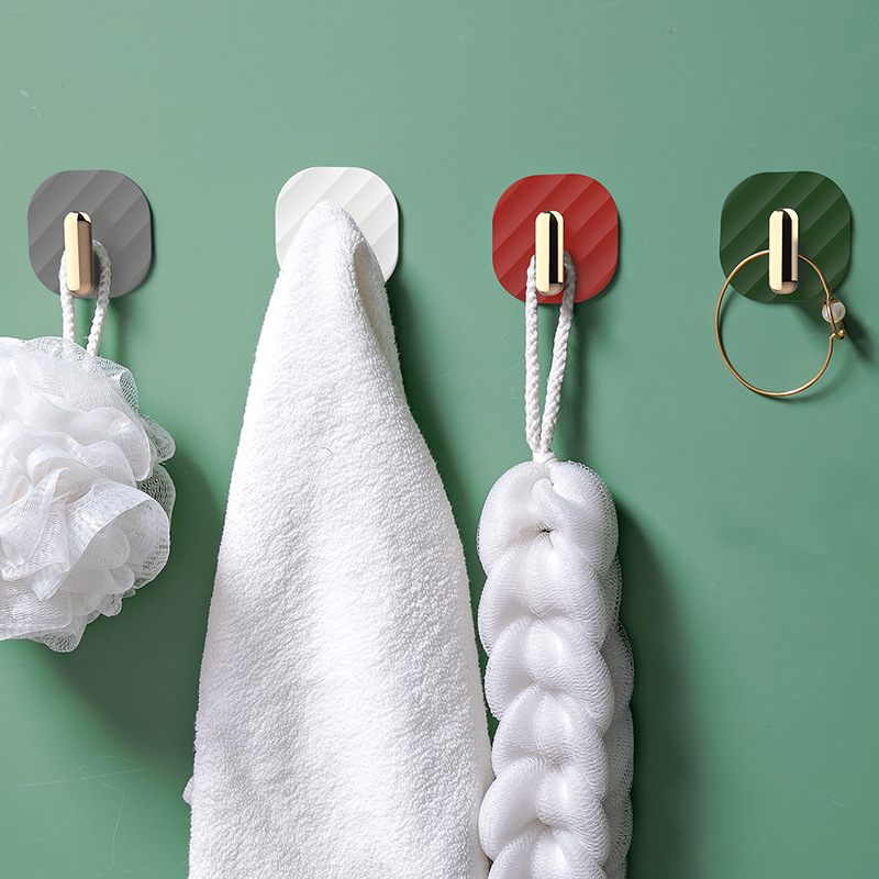 Punch-Free Hook Adhesive Sticky Hook Load-Bearing behind the Door Wall Bathroom Kitchen Key Screwless Paste Clothes