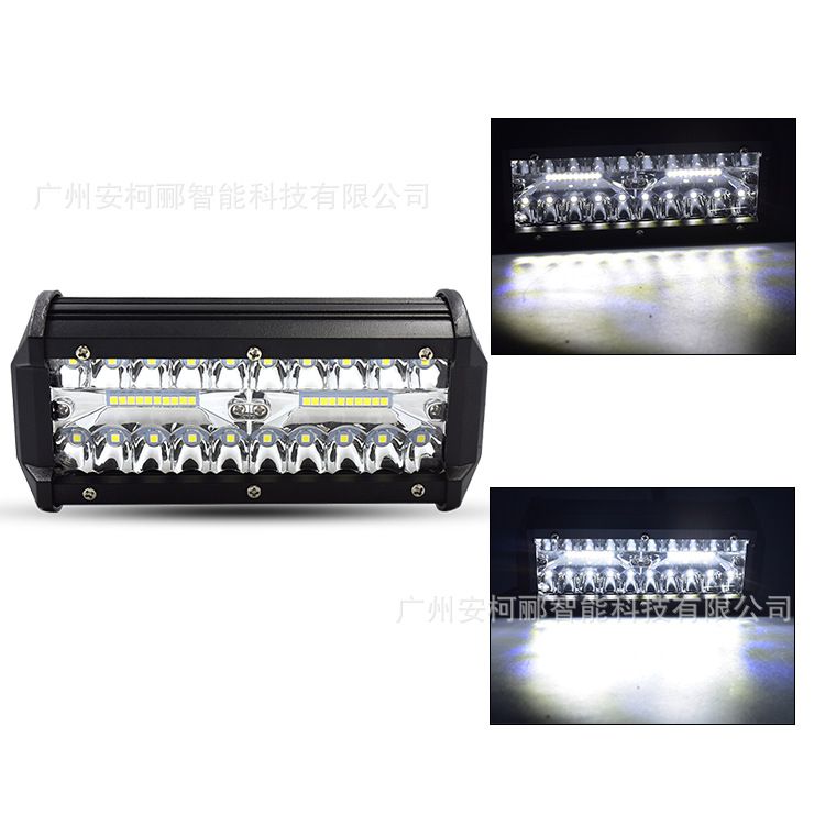 Cross-Border Dedicated 120W Automobile LED Working Lamp Three Rows of 7-Inch Fog Headlights Cross-Border Dedicated 120W Automobile LED Working Lamp Three Rows of 7-Inch Fog Headlights