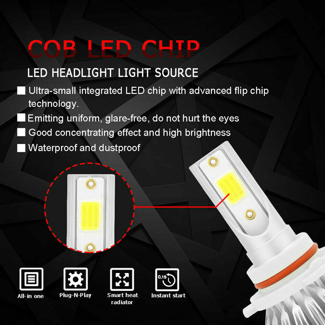 Cross-Border Exclusively for C6 Car Large-Sized LED Lamp Headlights H4 Headlight H7 H11 9005