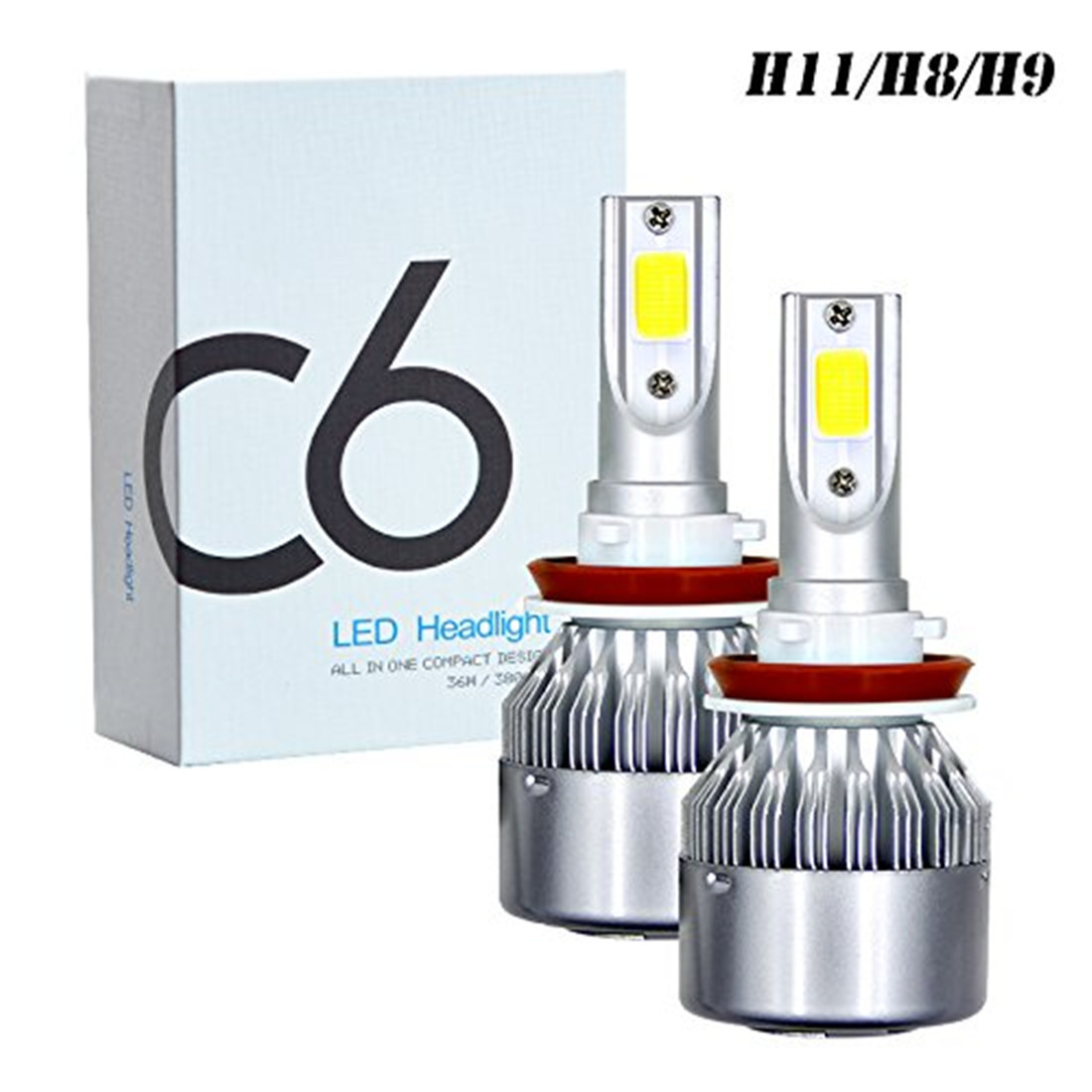 Cross-Border Exclusively for C6 Car Large-Sized LED Lamp Headlights H4 Headlight H7 H11 9005