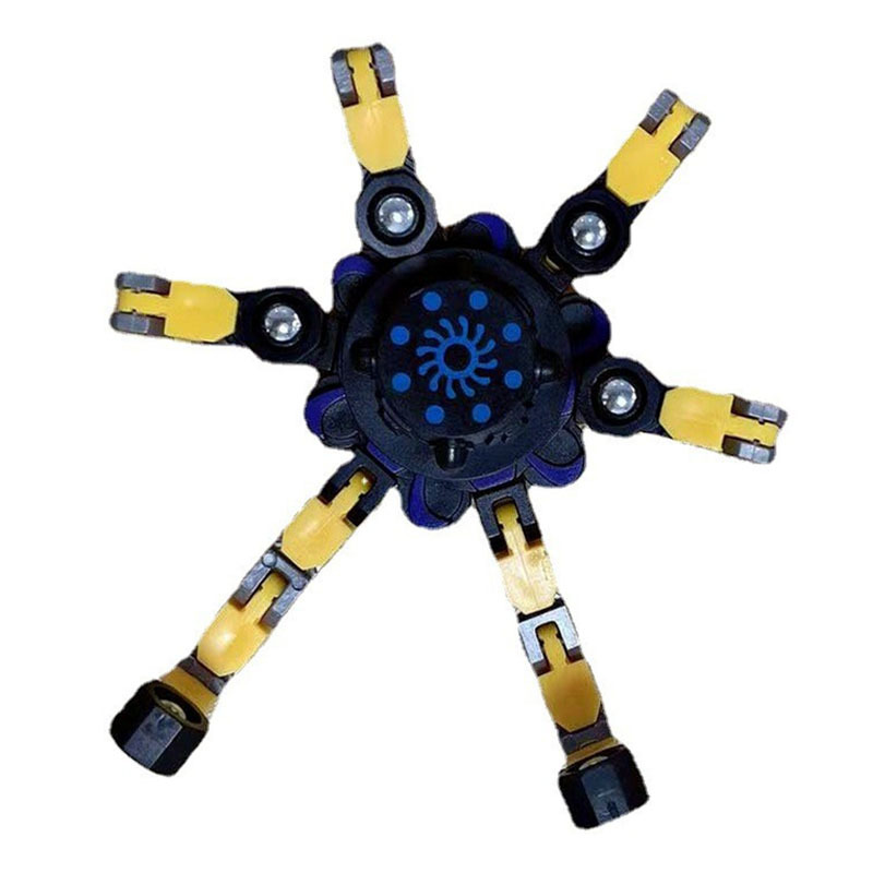 Fingertip gyro  Fingertip Mechanical Gyro Decompression Chain Deformation Robot Bearing Gyro Toy Deformation Chain
