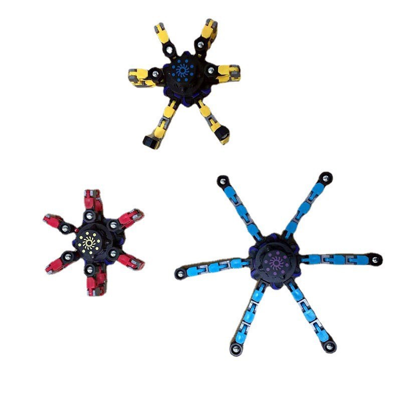 Fingertip gyro  Fingertip Mechanical Gyro Decompression Chain Deformation Robot Bearing Gyro Toy Deformation Chain