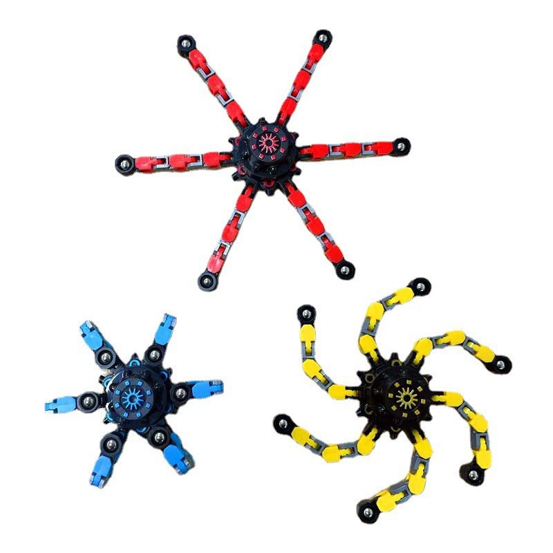 Fingertip gyro  Fingertip Mechanical Gyro Decompression Chain Deformation Robot Bearing Gyro Toy Deformation Chain