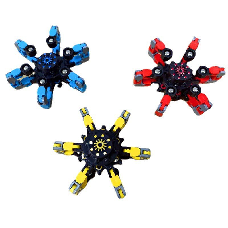 Fingertip gyro  Fingertip Mechanical Gyro Decompression Chain Deformation Robot Bearing Gyro Toy Deformation Chain