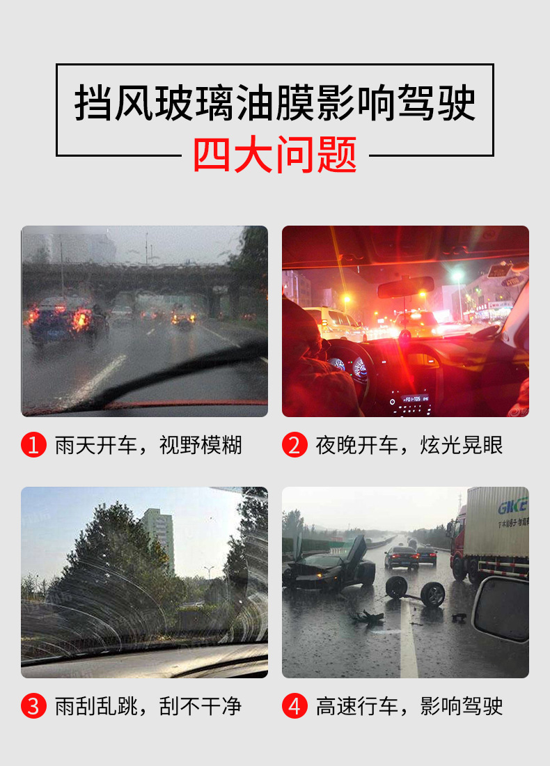 Factory Direct Sale Glass Oil Film Cleaning Agent Windshield Oil Film Remover Car Glass Oil Stain Wiper