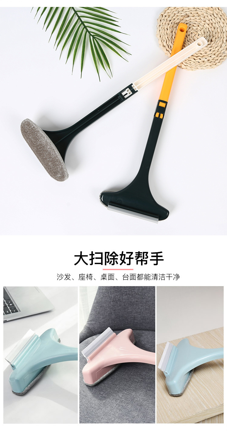 Long Handle Brush Free Removable Washable Car Window Shade Cleaning Brush 2-in-1 Glass Wiper Dust Removal Brush Window Voile Cleaning Wiper Blade