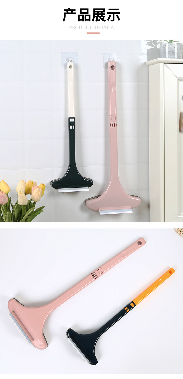 Long Handle Brush Free Removable Washable Car Window Shade Cleaning Brush 2-in-1 Glass Wiper Dust Removal Brush Window Voile Cleaning Wiper Blade