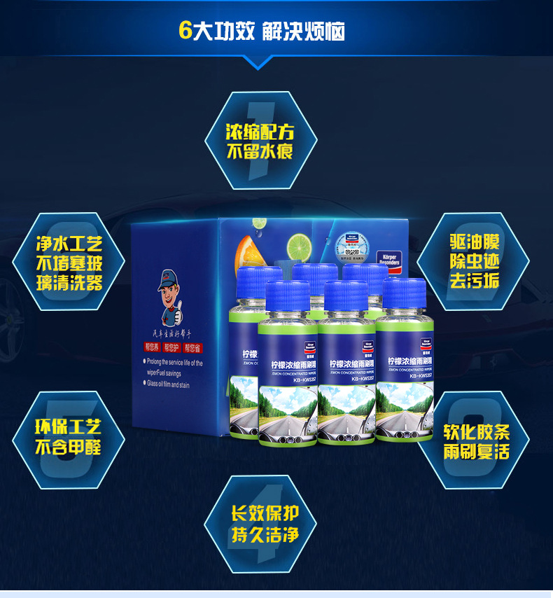 Goodway Auto Glass Cleaner Car Concentrated Windshield Washer Fluid Wholesale Car Glass Cleaner Rain Wiper Four Seasons Decontamination