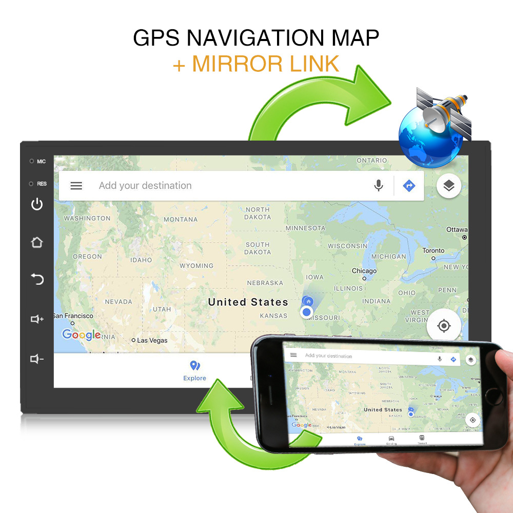 New Car 7-Inch Android Universal Navigation MP5 Player GPS All-in-One Navigation Machine Mp3mp4 Radio