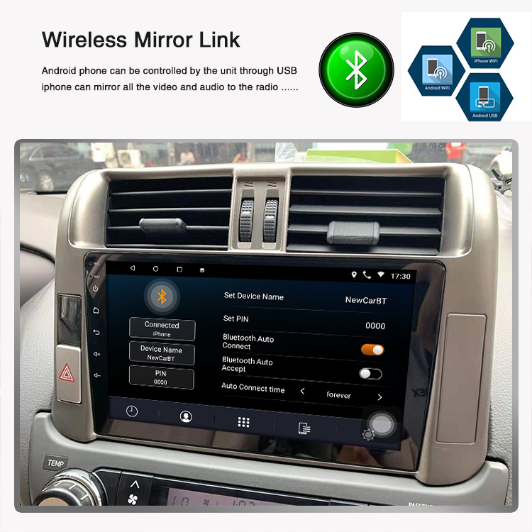 Applicable to Overseas 10-13 Toyota Prado Navigator GPS Android Large Screen Reversing Image All-in-One Machine MP5