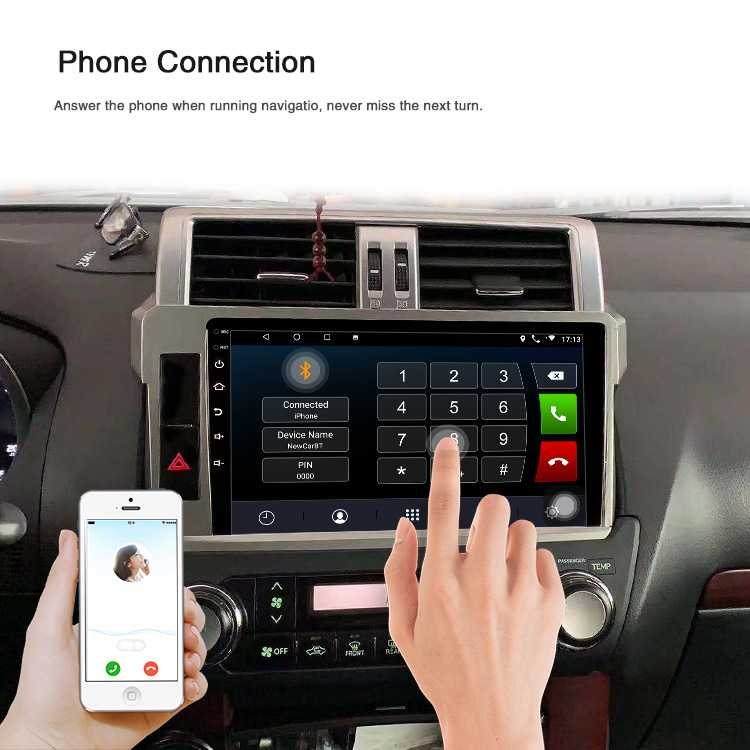 For Overseas 14-17 Paragraph Toyota Prado Navigator GPS Android Screen Reversing Video Analytics MP5