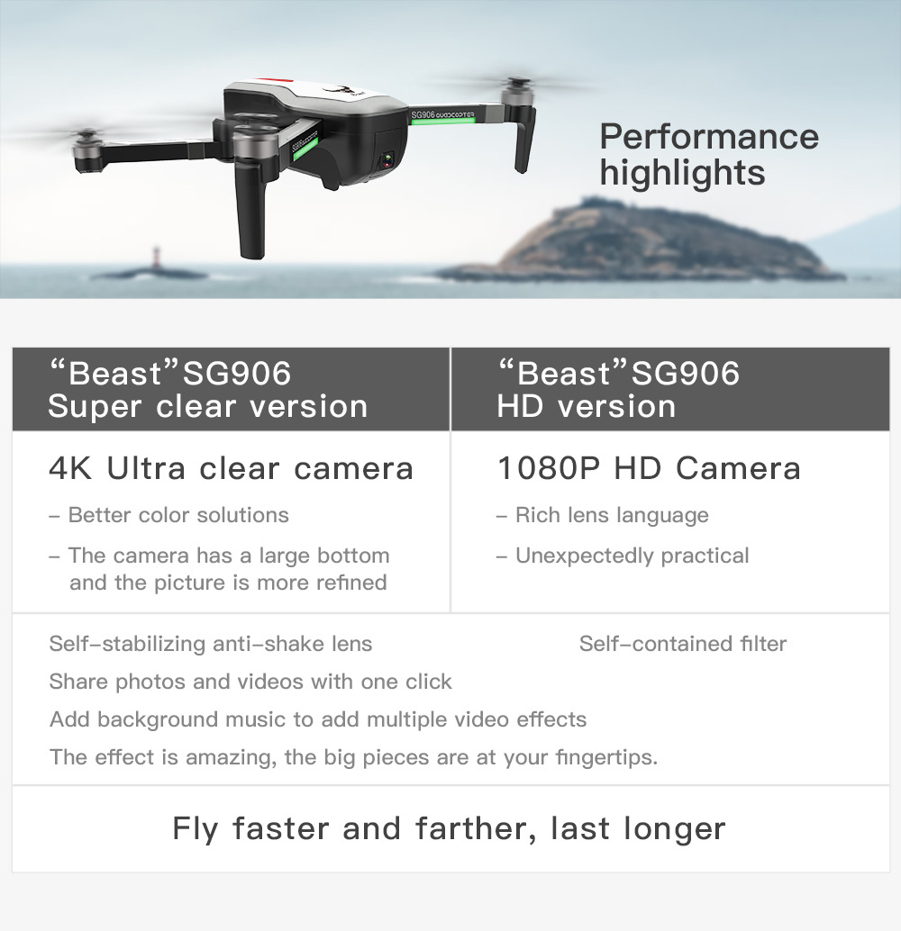 Sg906 GPS Brushless Folding UAV 5G Professional Anti-Shake 4K Ultra-Clear Aerial Photography Four-Axis Aircraft Drop