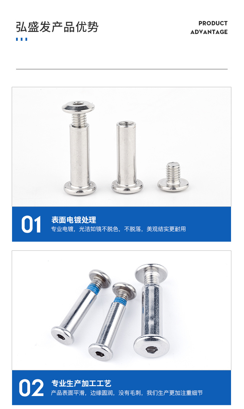 Stainless Steel 304 Flat Head Hexagon Socket Side Lock Screw round Head/Hexagon Socket/Plum Blossom Plywood Nut