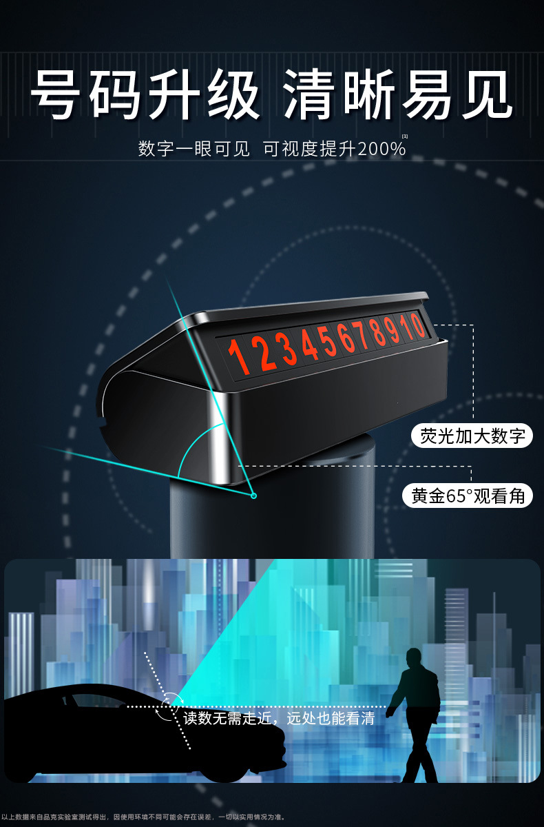 New Car Temporary Parking Sign Car Moving Parking Phone Number Sign Hidden Luminous Metal Car Moving Number Plate