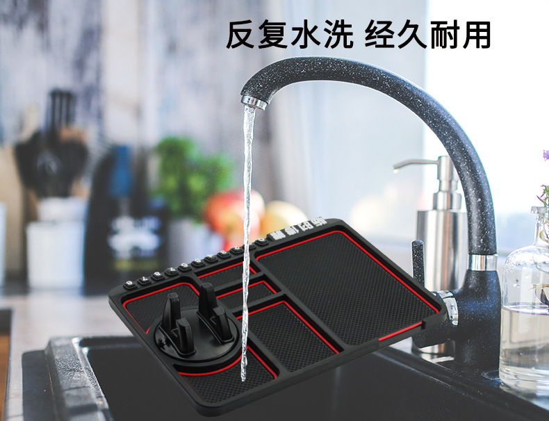 Non-Slip Mat Bracket Mobile Phone Car Number Plate for Car Moving Temporary Parking Sign Multi-Functional Creative Personality Dashboard Storage