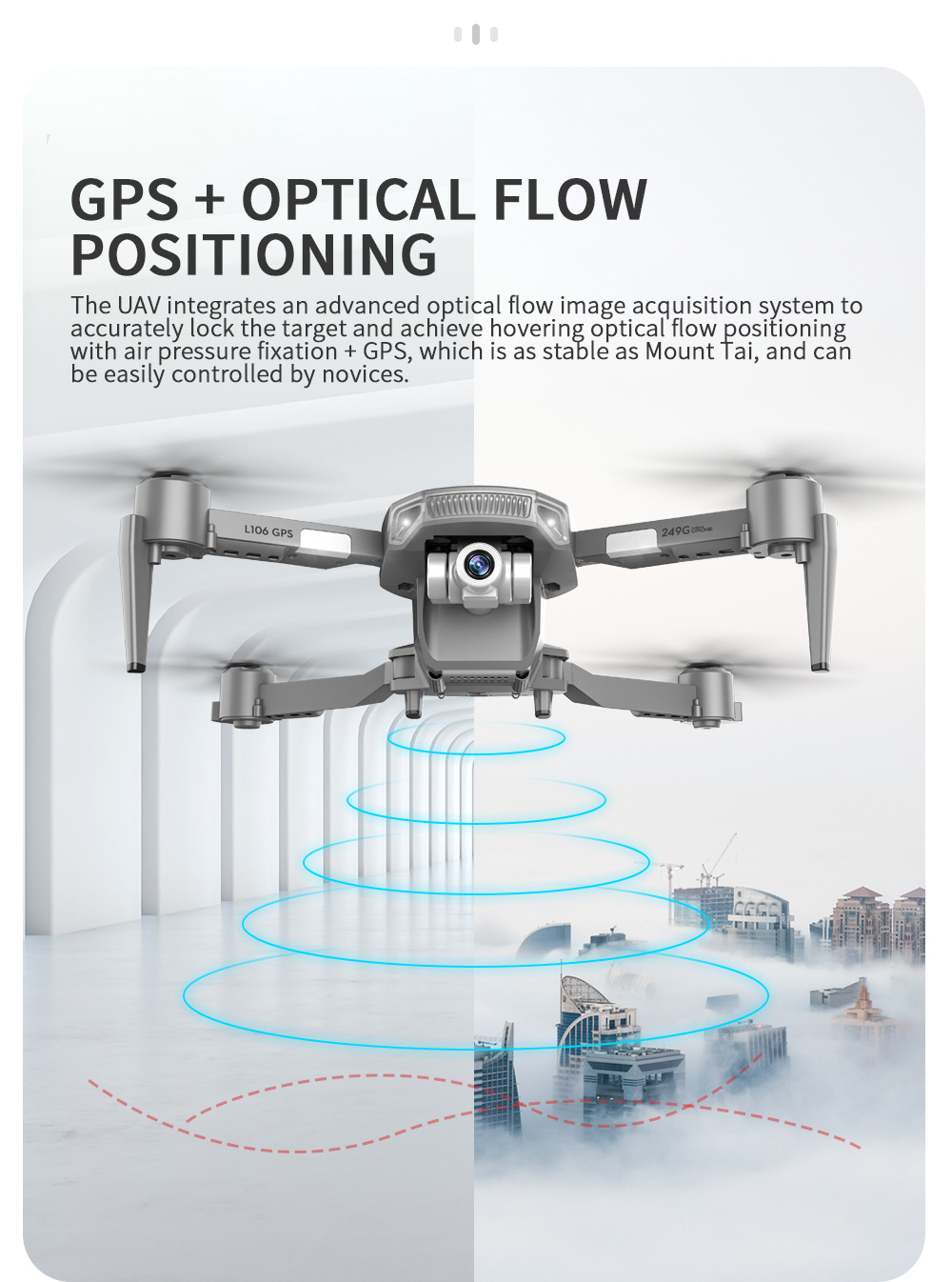 Que L106pro Folding UAV 5G HD Aerial Photography 4K Two-Axis EIS Anti-Shake PTZ GPs Four-Axis Aircraft
