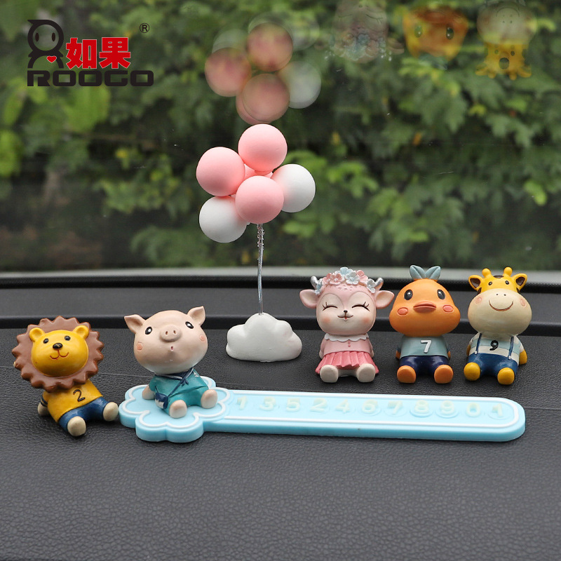 If Four-Leaf Clover Moves Car Mats Stop Sign Car Moving Phone Card Creative Decoration for Car Car Central Control Decoration