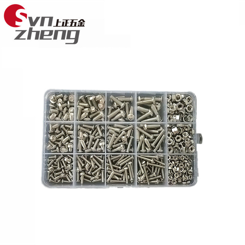 Boxed 304 Stainless Steel Coiled Hair/round Head Hexagon Screw with Nut Combination Set