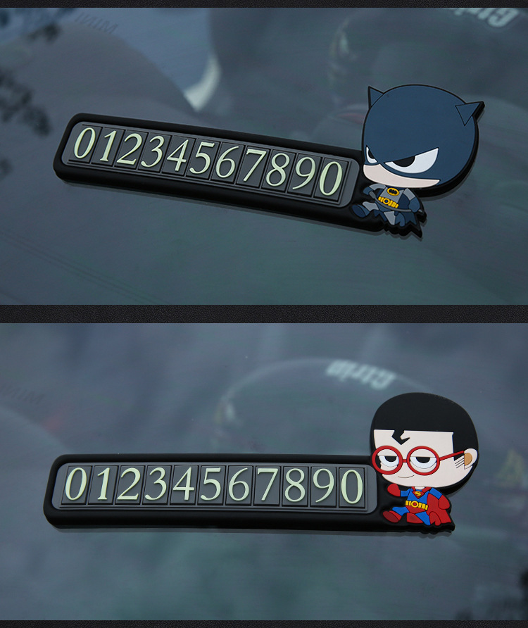 Justice League Car Moving Phone Number Sign Creative Temporary Parking Sign Sun Protection Innovative Car Supplies Customization