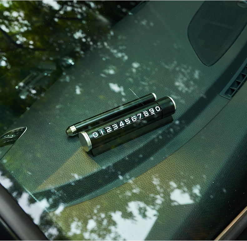 Stop Sign Safety Hammer Number Aromatherapy Mobile Phone Holder Parking Card Car Multifunction for Car