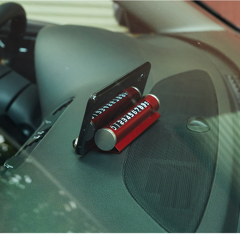 Stop Sign Safety Hammer Number Aromatherapy Mobile Phone Holder Parking Card Car Multifunction for Car