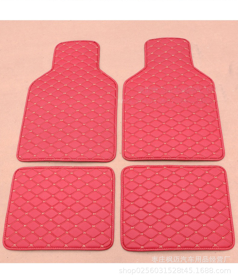 Wholesale Foreign Trade Cross-Border General Car Foot Mat AliExpress Amazon Fully Surrounded by Leather Quilted Silk Ring Right Rudder