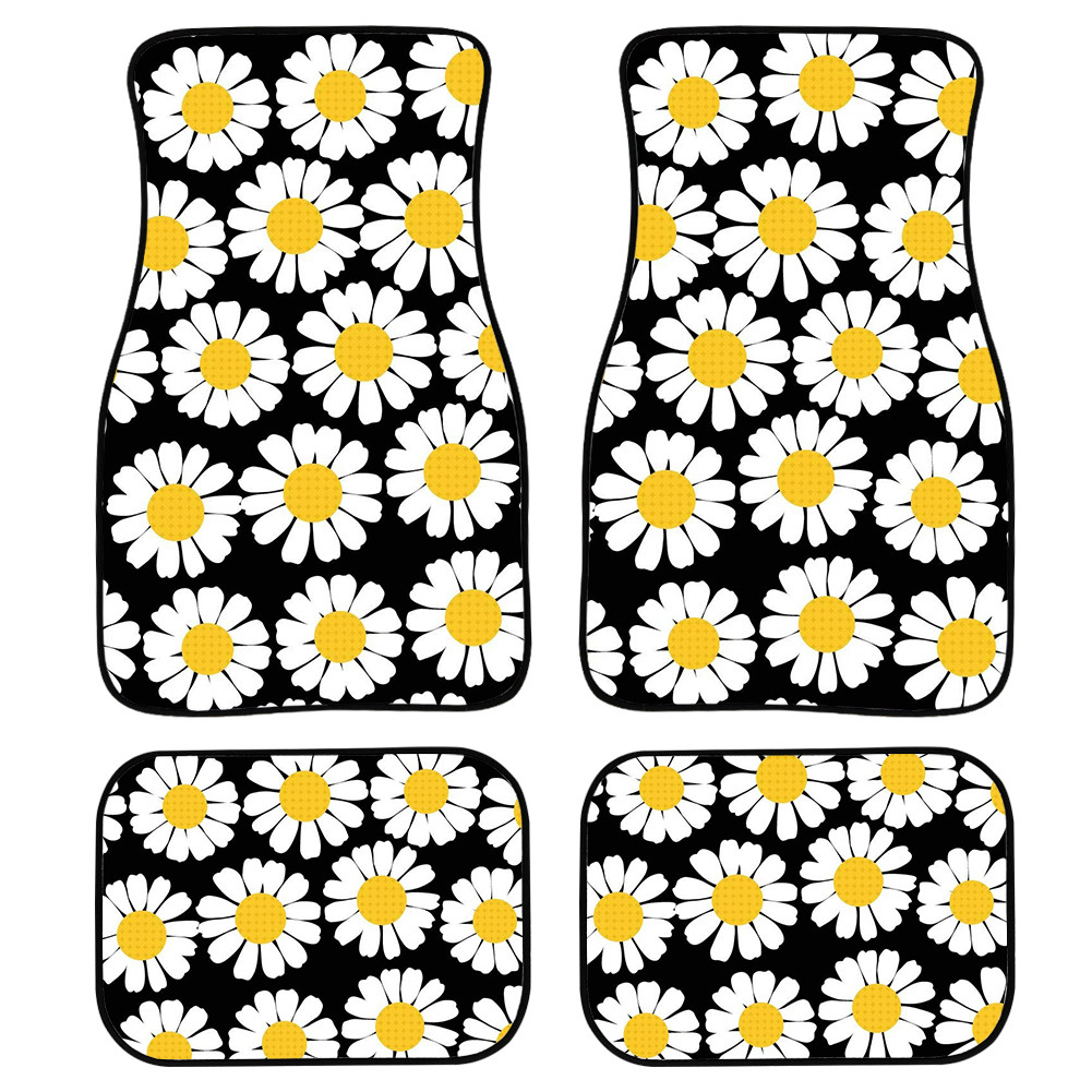 Foreign Trade Supply General Car Foot Mat Four-Piece Custom Floor Mat Floor Mat Little Daisy Tower Car Supplies