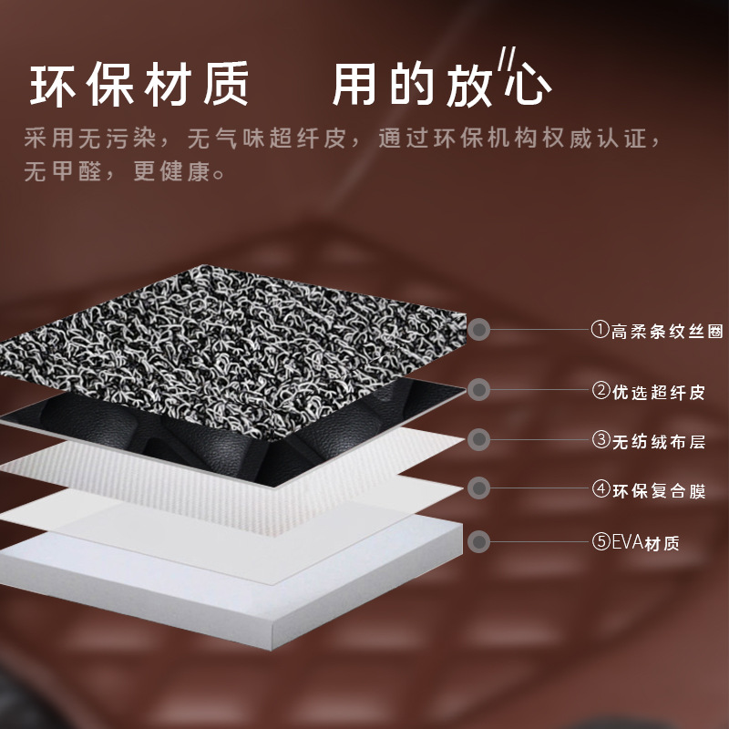 Special Car Fully Surrounded Car Foot Mat Wear-Resistant Leather Single Layer Soft Wire Ring Double Layer Five Seats Four Seasons Universal