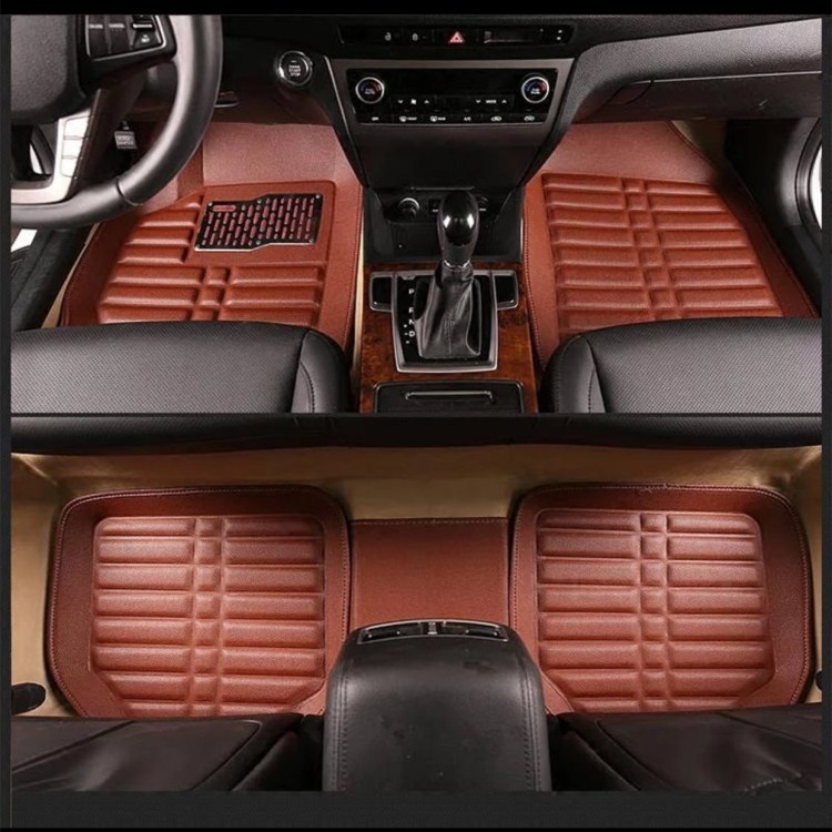 Car Foot Mat Five-Piece Set Indentation Leather Fully Surrounded Car Foot Mat