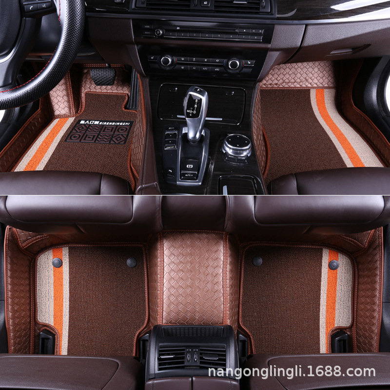Woven Chenille Silk Car Foot Mat Fully Surrounded and Free Cutting Car Easy to Clean Thickened Non-Slip Foot Mat