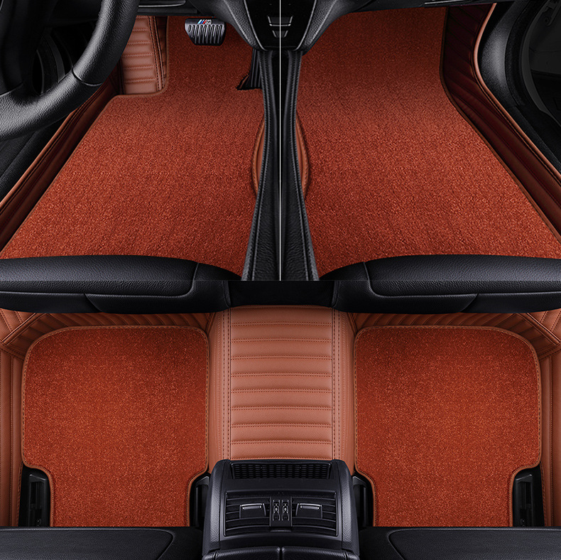 Leather Fully Surrounded Car Foot Mat Hennessy Double-Layer Floor Mat Suitable for Porsche Macan Cayenne Leather Fully Surrounded Car Foot Mat Hennessy Double-Layer Floor Mat Suitable for Porsche Macan Cayenne