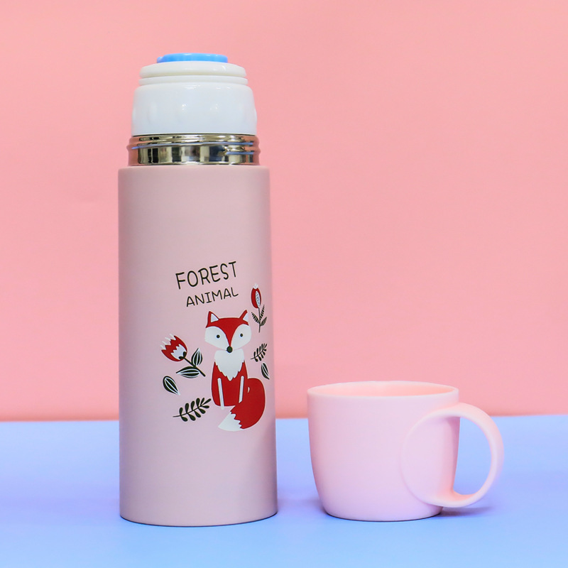 2020 New Cartoon Bullet Button Switch Vacuum Cup Outdoor Portable Portable Cup Insulated Stainless Steel Bottle