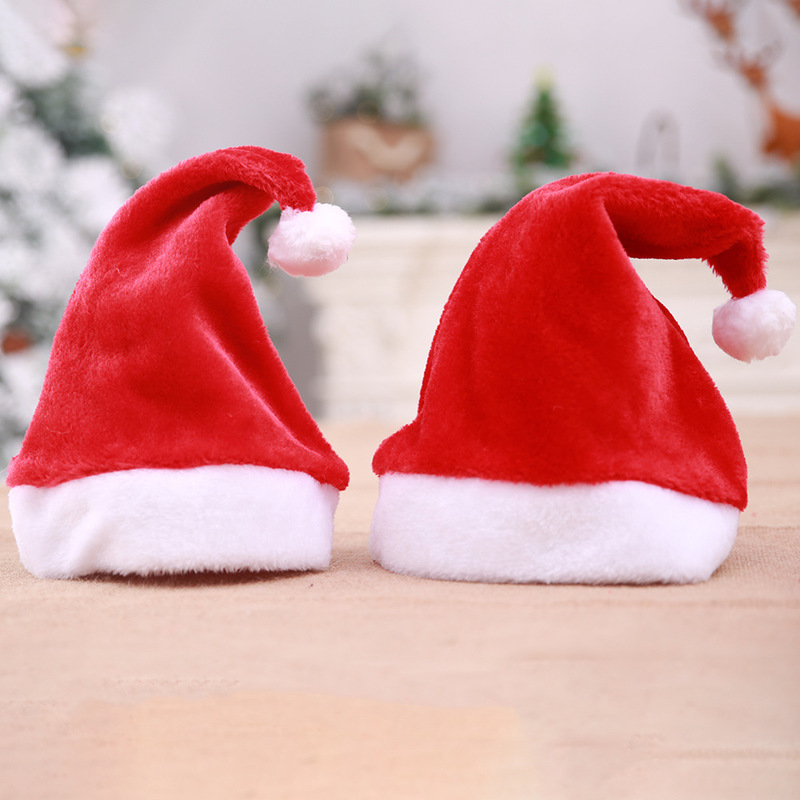 Wholesale Christmas Thick Fleece Cloth Applique Hat for the Elderly Children&#039;s Hat Christmas Gift Christmas Children Hat Cartoon Cap