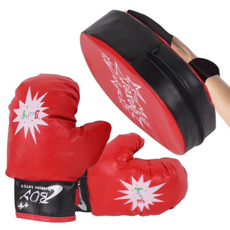 Children&#039;s Boxing Gloves Hand Target Sandbag Set Sanda Baffle Children&#039;s Fitness Boy Exercise Body Training Toys