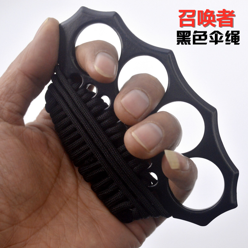 Summoner Tiger Finger Boxing Gloves Four Brass Knuckle Self-Defense Weapon Hand Chapelet Finger Ring Defense Fighting Supplies Hand Buckle Finger Holder