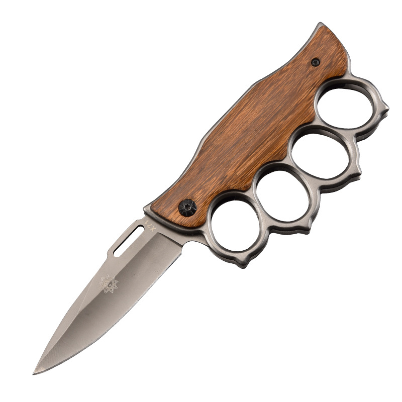 Factory Direct Folding Knife Stainless Steel Outdoor Knife Outdoor Portable Knife Multi-Functional Self-Defense Boxing Gloves Folding Knife