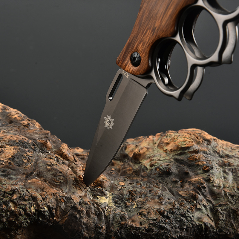 Factory Direct Folding Knife Stainless Steel Outdoor Knife Outdoor Portable Knife Multi-Functional Self-Defense Boxing Gloves Folding Knife