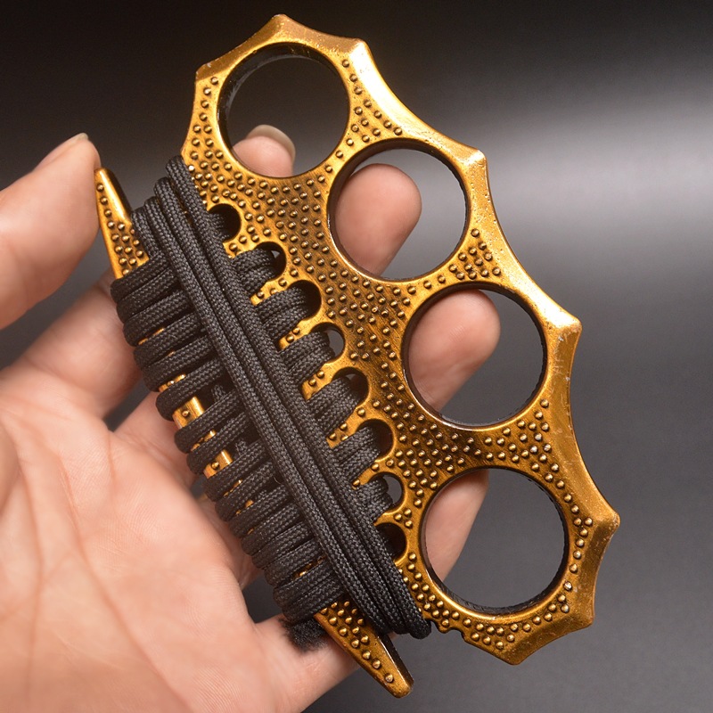 Summoner Iron Four-Finger Tiger Self-Defense Weapon Tiger Ring Boxing Gloves Hand Buckle Finger Holder Hand Chapelet Boxing Ring Defense Supplies
