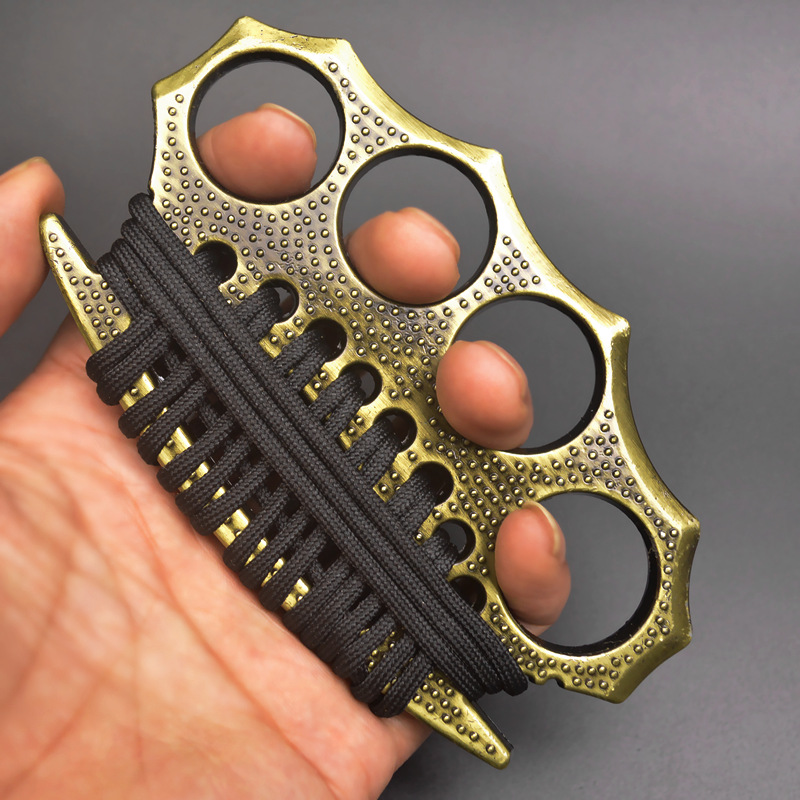 Summoner Iron Four-Finger Tiger Self-Defense Weapon Tiger Ring Boxing Gloves Hand Buckle Finger Holder Hand Chapelet Boxing Ring Defense Supplies