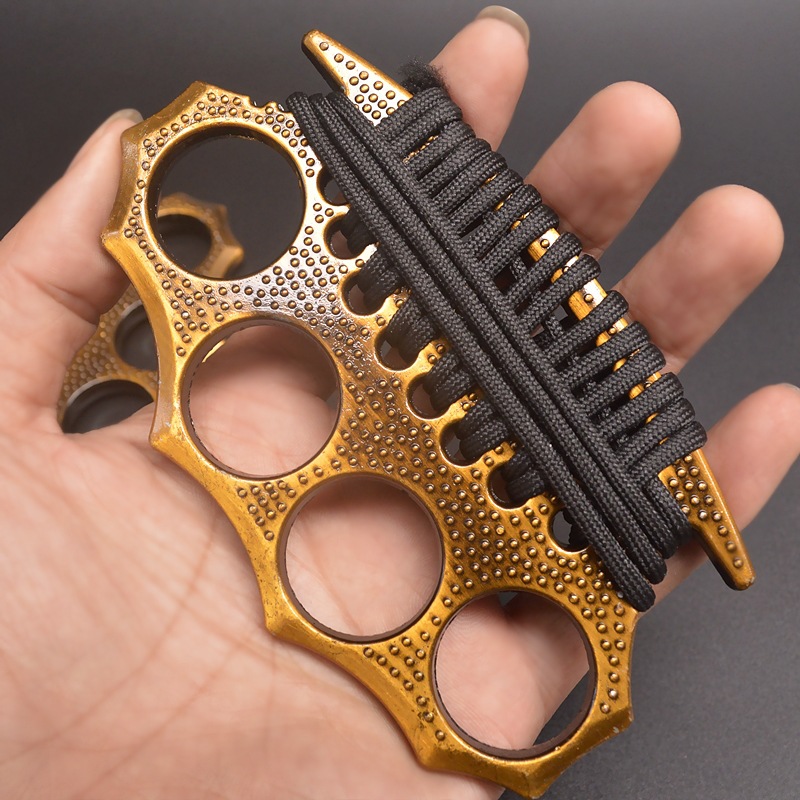 Summoner Iron Four-Finger Tiger Self-Defense Weapon Tiger Ring Boxing Gloves Hand Buckle Finger Holder Hand Chapelet Boxing Ring Defense Supplies