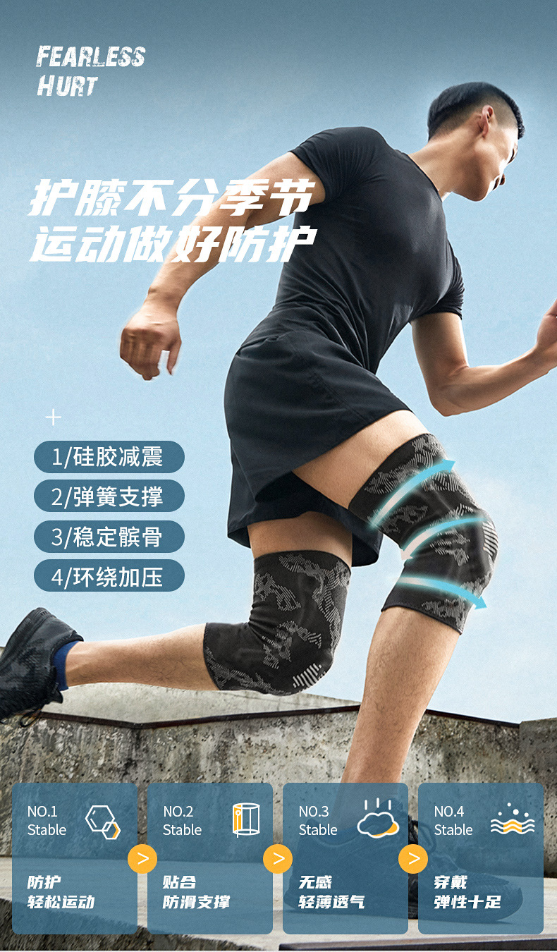 Professional Sports Kneecaps Basketball Suit Men's and Women's Menisci Joint Running Kneecap Knee Protective Cover Summer Thin Professional Sports Kneecaps Basketball Suit Men's and Women's Menisci Joint Running Kneecap Knee Protective Cover Summer Thin